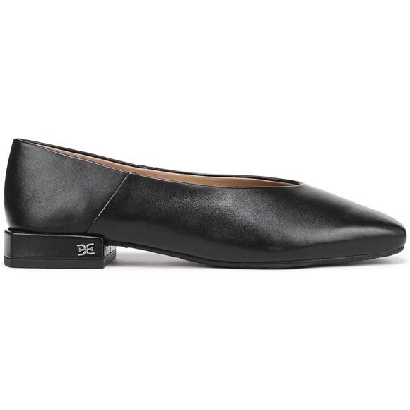 Sam Edelman Women Black Leather Pull-On Rounded Toe Classic  Ballet Flat Shoes - Picture 3 of 7